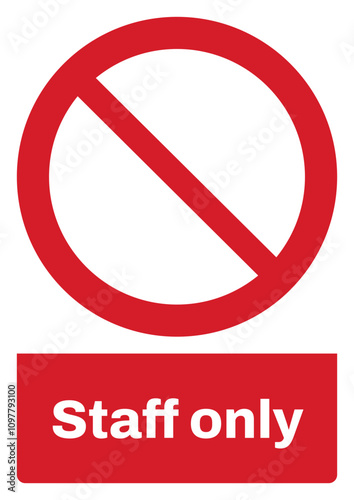 Free Download ISO prohibition safety signs sentence case text_staff only_portrait size a4/a3/a2/a1	
 - GFXLoad