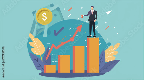 Financial Growth and Investment Success Concept Illustration