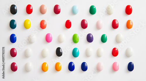 colorful easter egg pattern on white background