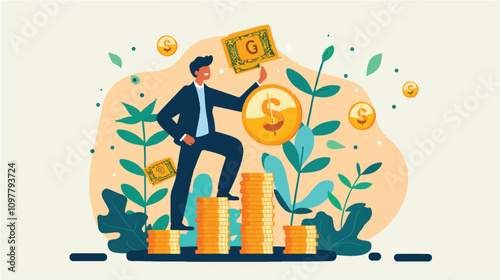 Financial Growth and Investment Success Concept Illustration