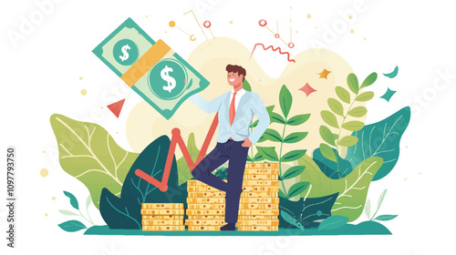 Financial Growth and Investment Success Concept Illustration