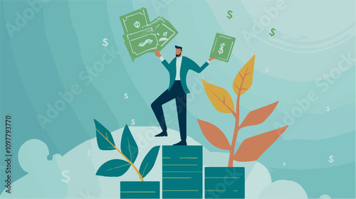 Financial Growth and Investment Success Concept Illustration