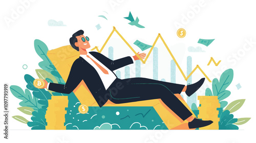 Financial Growth and Investment Success Concept Illustration