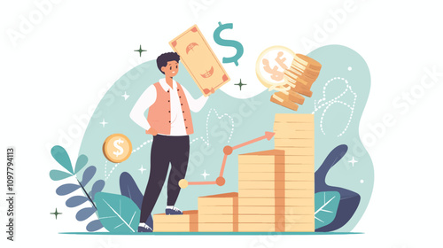 Financial Growth and Investment Success Concept Illustration