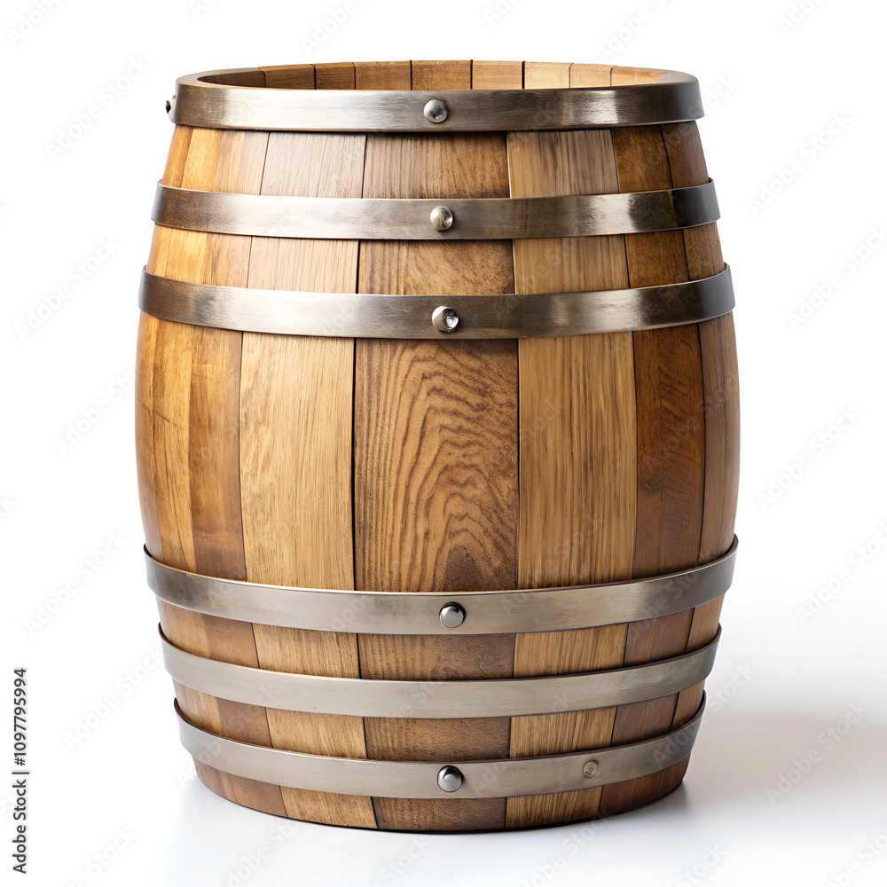 Obraz premium wooden barrel isolated on white