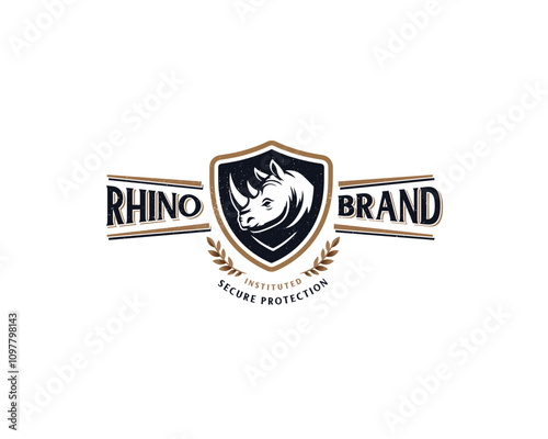 Vector simple modern Logo Illustration Rhino wild gaming and for business