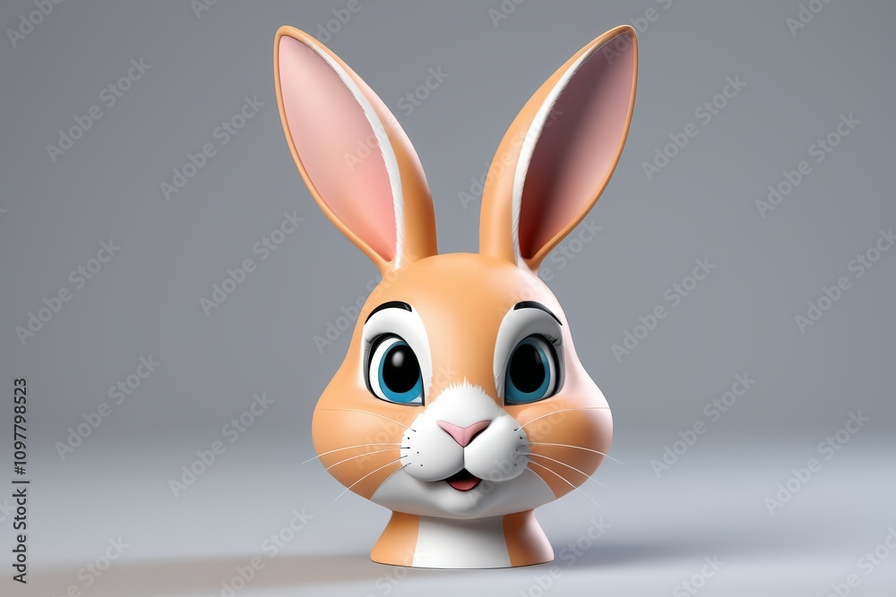Obraz premium there is a small orange bunny with big blue eyes