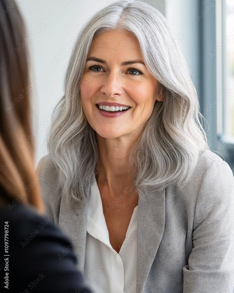 Senior business mentor advising young entrepreneur, Professional leadership mentorship lifestyle portrait of an older successful woman Senior business mentor advising young entrepreneur, Professional leadership mentorship lifestyle portrait of an older successful woman