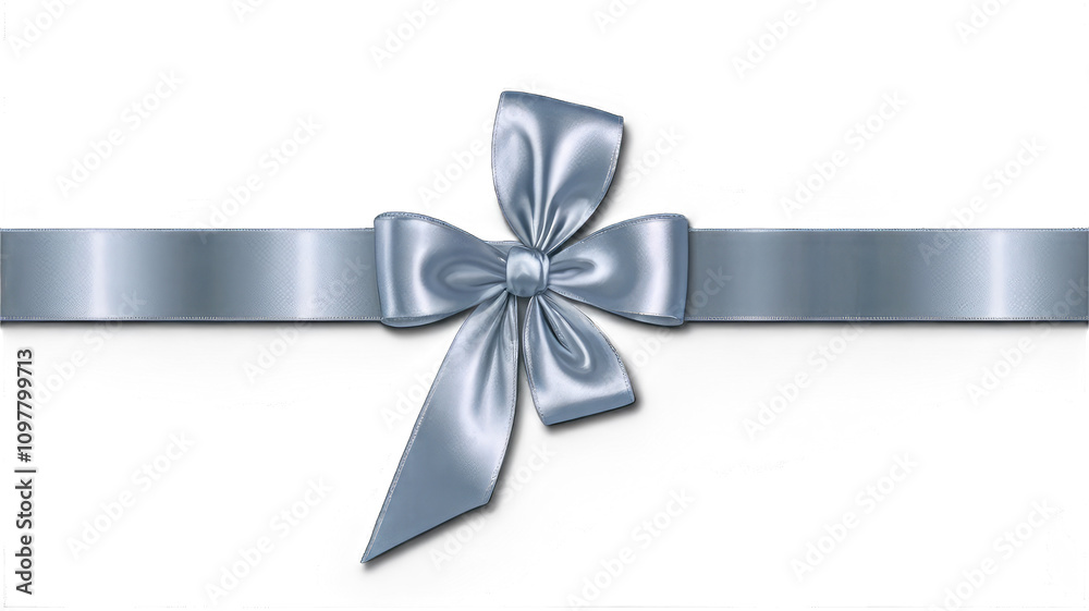 Elegant silver ribbon bow transparent background Elegant silver ribbon bow transparent background