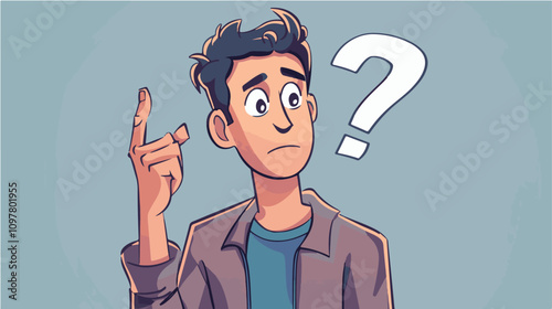 Confused Person with Question Mark Illustration
