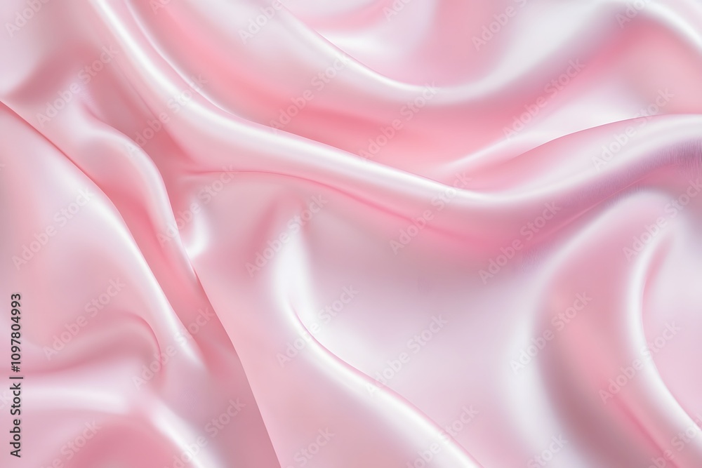 Fototapeta premium A smooth, flowing texture of soft pink satin fabric.