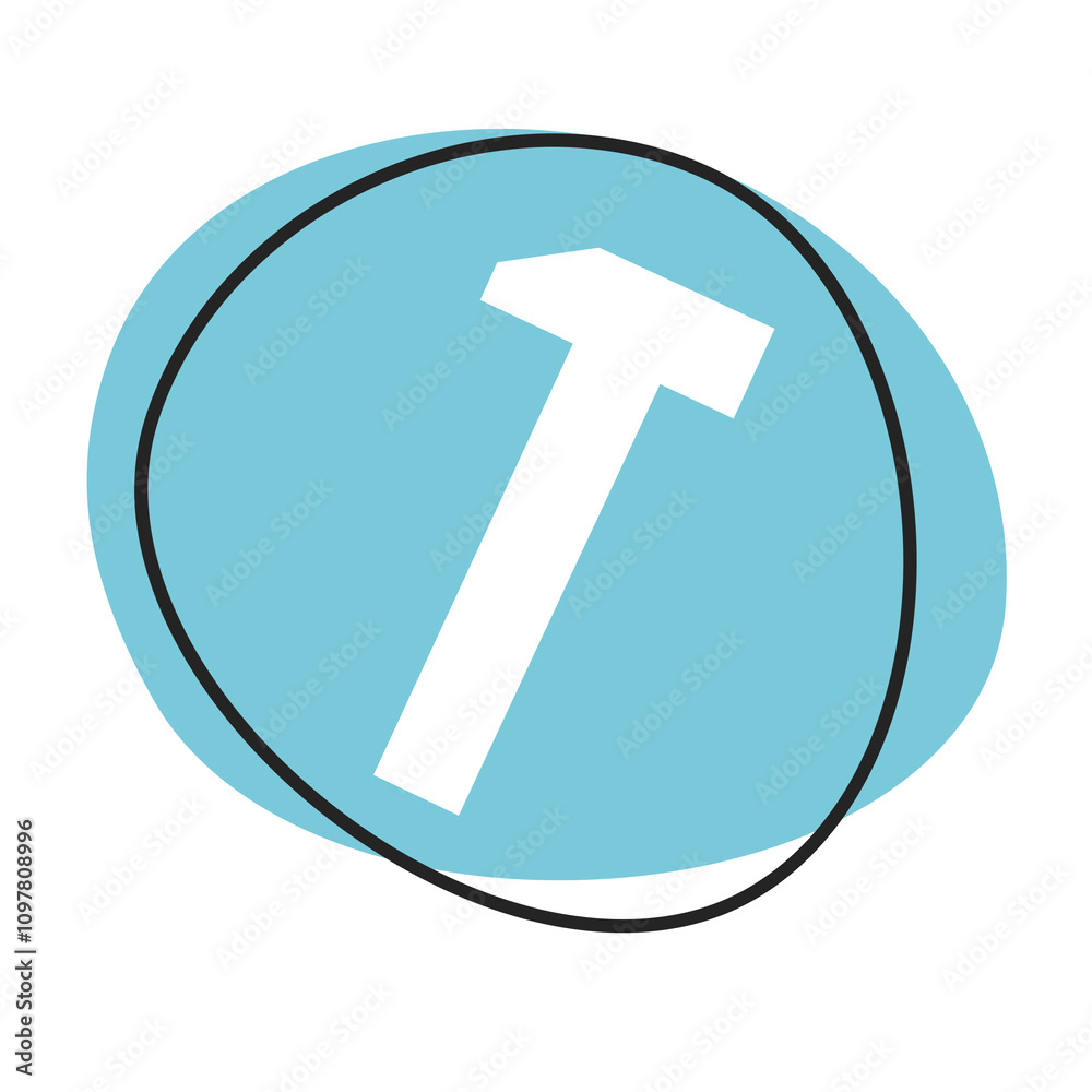 Hammer Button - Icon in blau und weiß Hammer Button - Icon in blau und weiß
