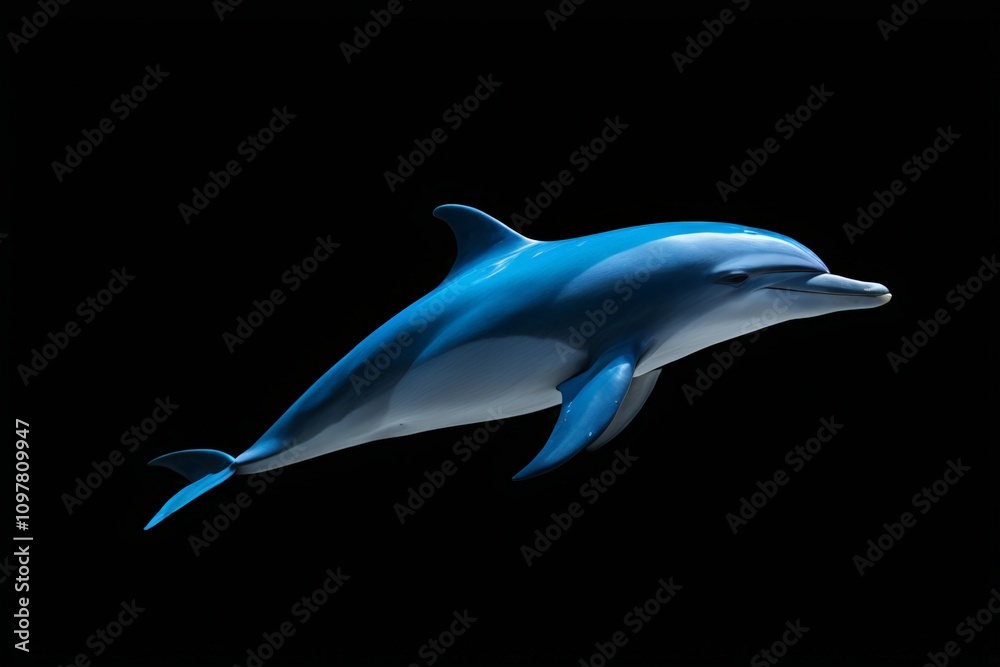 Fototapeta premium dolphin in the air with a black background