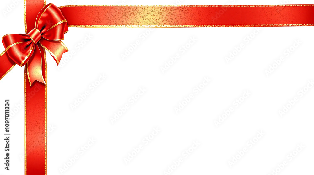 red and golden ribbon bow on a transparent background red and golden ribbon bow on a transparent background
