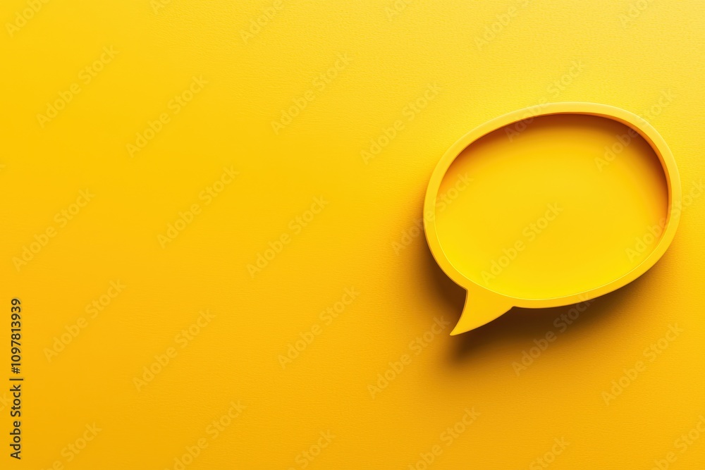 Vibrant Yellow Background with a Speech Bubble Shape Design Vibrant Yellow Background with a Speech Bubble Shape Design