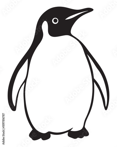 Penguin Silhouette Vector Illustration, Minimalist Penguin Silhouette Isolated, Black Penguin Silhouette Icon Set, Penguin Silhouette Clipart for Print and Web.