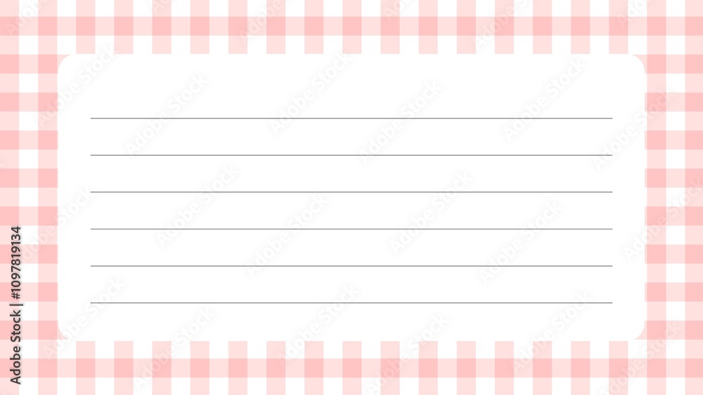 Pink plaid pattern background greeting card/letter template Pink plaid pattern background greeting card/letter template