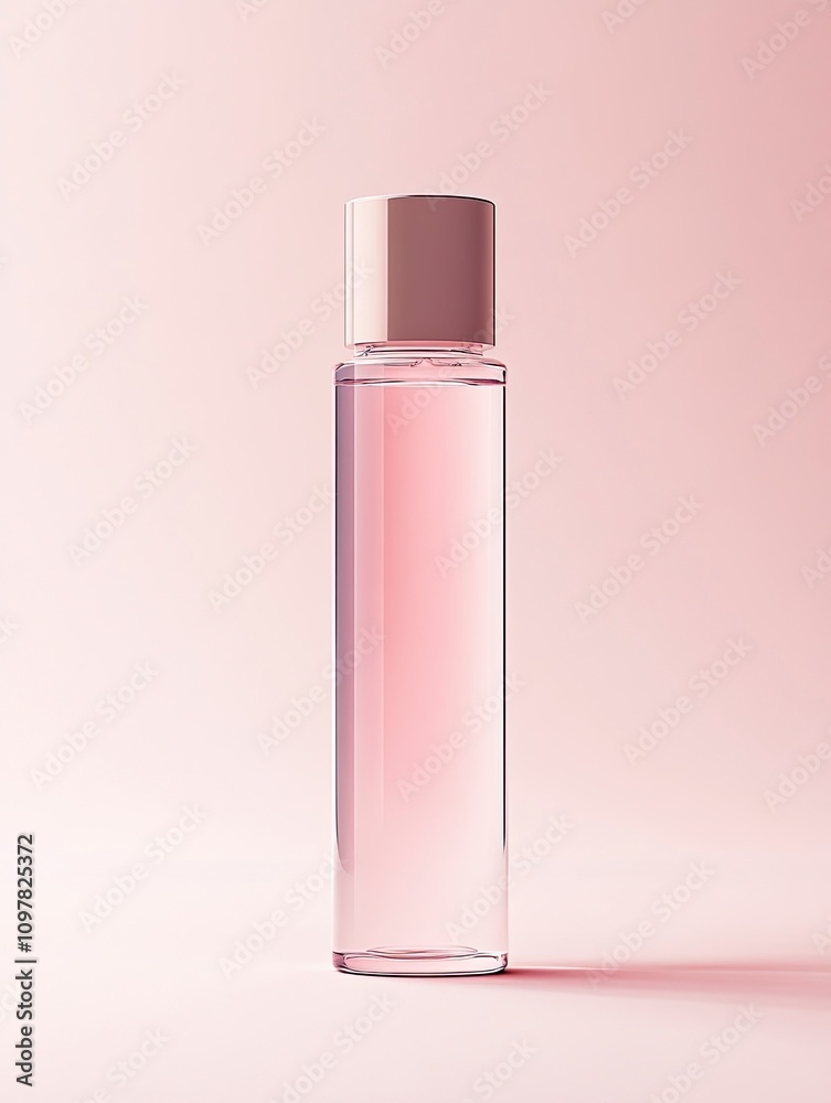 Essence Water packaging design is modern. The bottle is slim, cylindrical, and transparent with soft pink gradation, the cap is metallic. Essence Water packaging design is modern. The bottle is slim, cylindrical, and transparent with soft pink gradation, the cap is metallic.