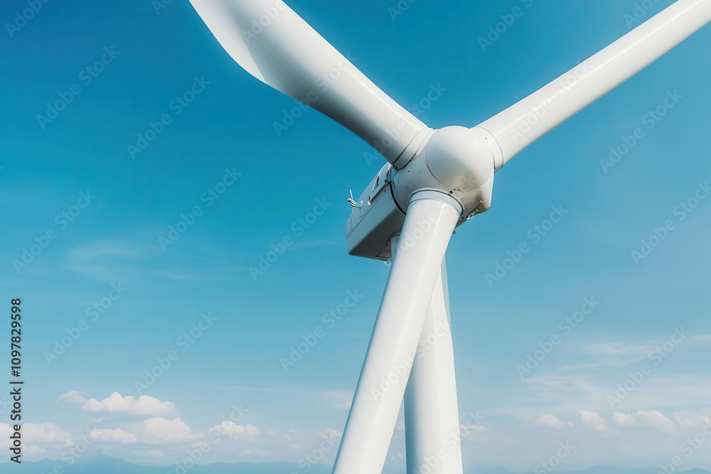 Technician with safety gear repairing wind turbine hub, industrial maintenance, wind energy sector Technician with safety gear repairing wind turbine hub, industrial maintenance, wind energy sector