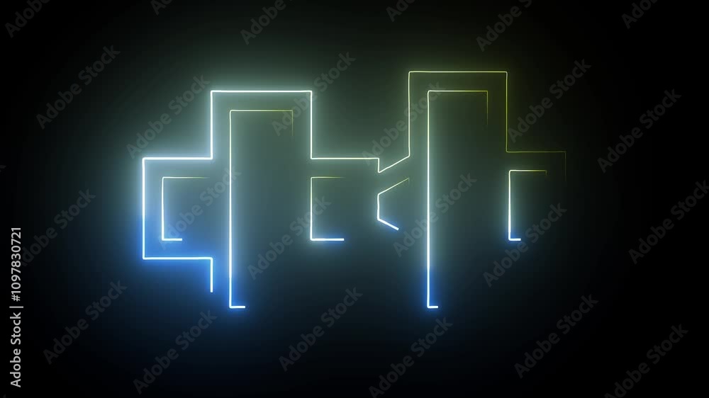 looped 3d animation. Abstract background with geometric blue green neon lines
looped 3d animation. Abstract background with geometric blue green neon lines