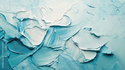 Wallpaper Mural Textured abstract painting in shades of blue, showcasing a dynamic interplay of light and shadow. Torontodigital.ca