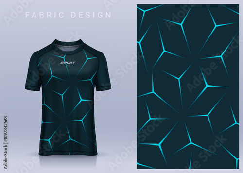 Fabric textile design for Sport t-shirt, Soccer jersey mockup for football club. uniform front view.	