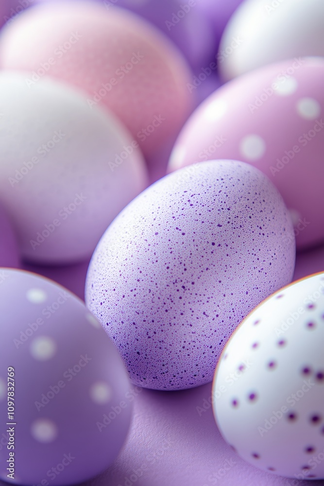 Purple and White Easter Eggs Pattern on Purple background, copy space for text concept. Purple and White Easter Eggs Pattern on Purple background, copy space for text concept.