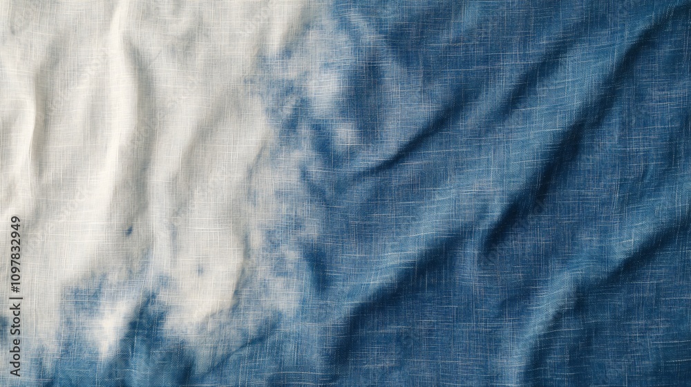 Obraz premium Captivating Showcase of Indigo-Dyed Textiles in a Luxurious Setting for Artistic Inspiration
