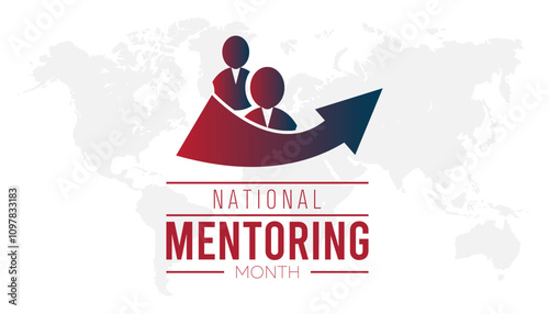 National Mentoring Month observed each year during January. Education Awareness concept. Vector template for banner, greeting card, poster with background.