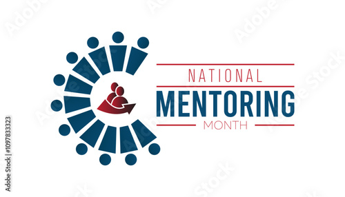 National Mentoring Month observed each year during January. Education Awareness concept. Vector template for banner, greeting card, poster with background.