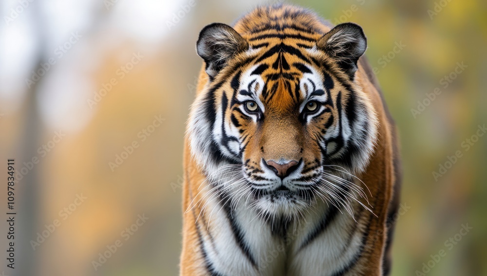 Fototapeta premium Close-up Portrait of a Majestic Tiger in a Forest