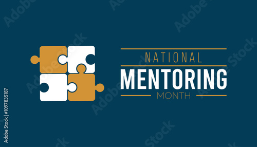 National Mentoring Month observed each year during January. Education Awareness concept. Vector template for banner, greeting card, poster with background.