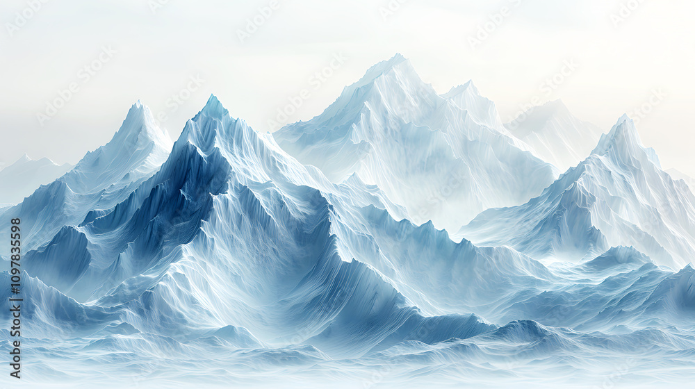 Fototapeta premium Abstract Delicate Mountain Progress in Soft Colors