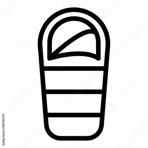 Sleeping bag icon. Vector line icon	