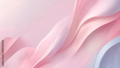 Elegant Abstract and smooth Pastel Background with Flowing Pink curves