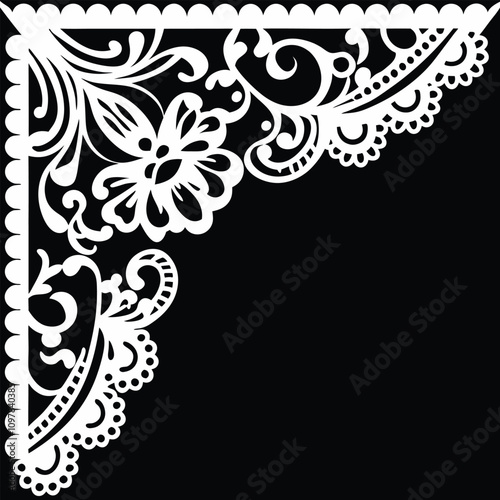 Elegant lace collar design vector art for fashion and textile projects. Perfect for creating intricate embroidery patterns, vintage-inspired necklines, and stylish garments.