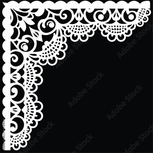 Elegant lace collar design vector art for fashion and textile projects. Perfect for creating intricate embroidery patterns, vintage-inspired necklines, and stylish garments.