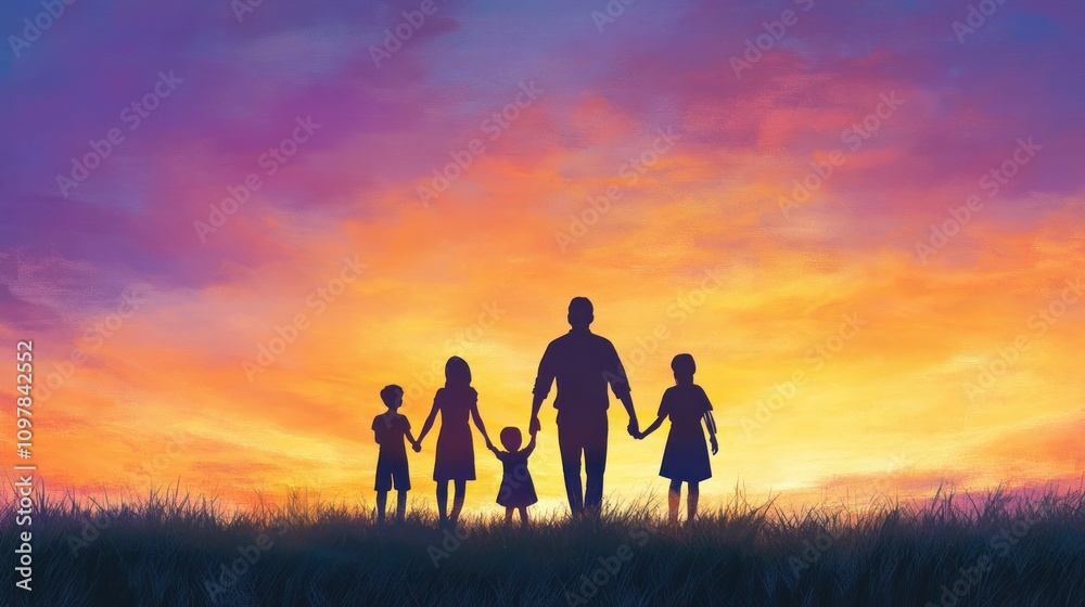 A family of five, consisting of parents and three children, A family of five, consisting of parents and three children,