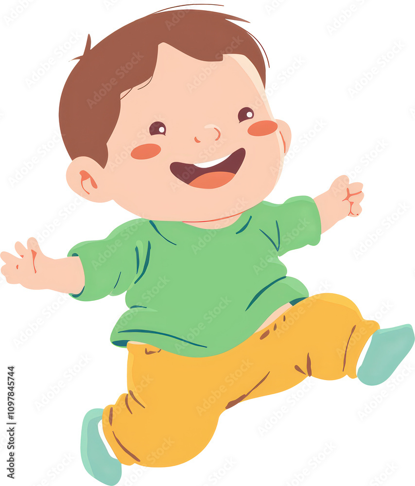 Happy toddler playing joyfully