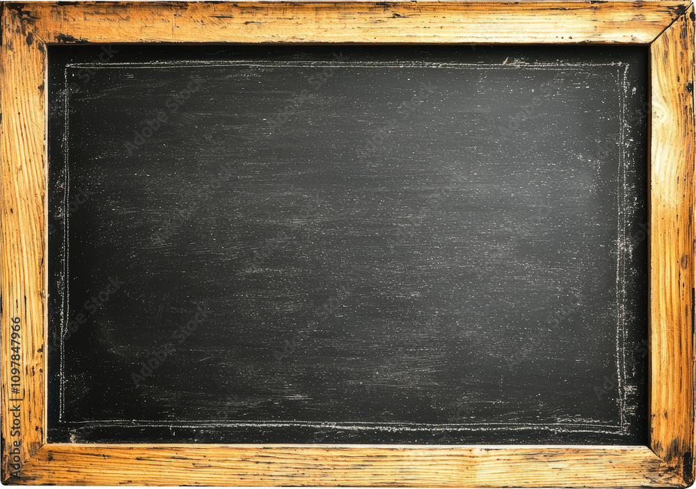 Empty black chalkboard in a rustic wooden frame Empty black chalkboard in a rustic wooden frame