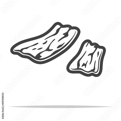 Beef jerky outline icon transparent vector isolated