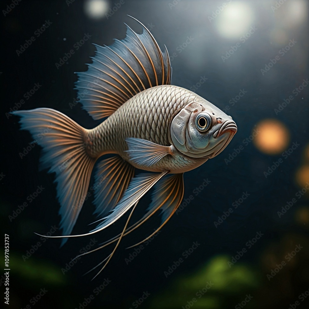 Fototapeta premium fish on a black