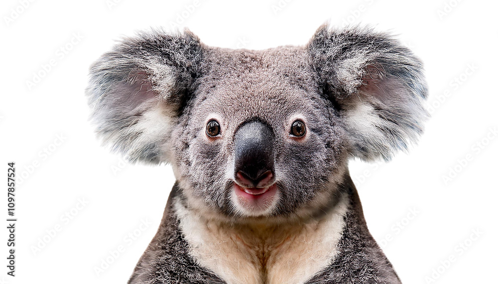 Naklejka premium Shocked koala isolated on white backgroumd PNG