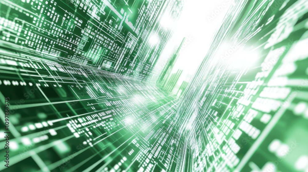 Obraz premium Futuristic Data Transfer in Digital Space