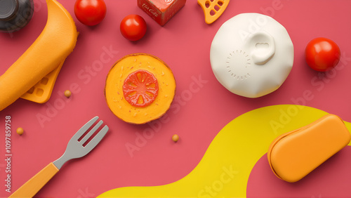 Abstract creative food background with top view photo