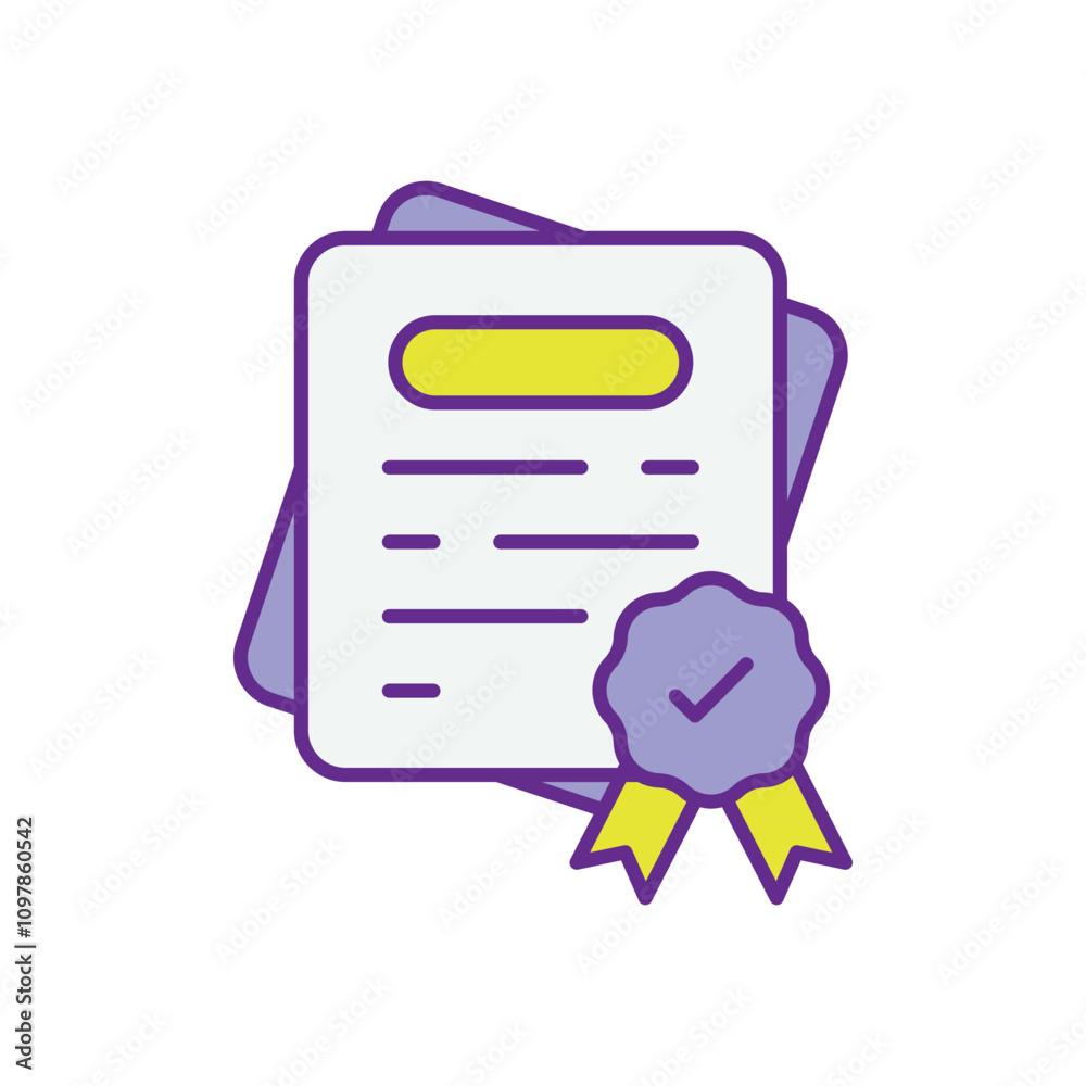 Compliance Certificate vector icon stock illustration Compliance Certificate vector icon stock illustration