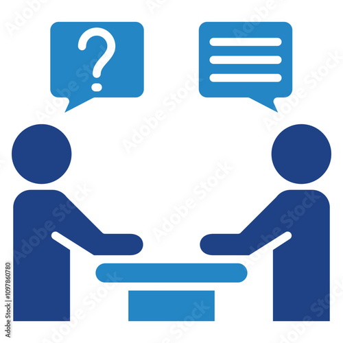 Interview dual tone color icon, use for UI, UX, app and web development, digital or print. for industry, education, business, financial, Human Resources theme.