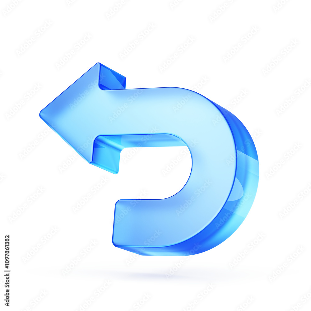 Undo arrow icon, Previous icon symbol -3d illustration Undo arrow icon, Previous icon symbol -3d illustration