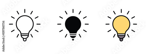 Editable Lightbulb icon representing innovation and imagination