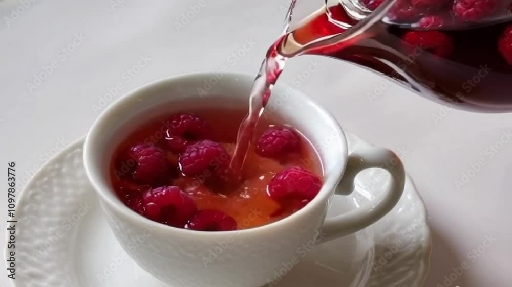 cup of tea with berries